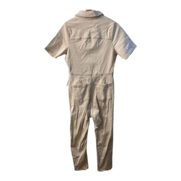 Avec Les Filles Tie Waist Denim Jumpsuit – Ecru Cream Women’s One Piece - Picture 13 of 15